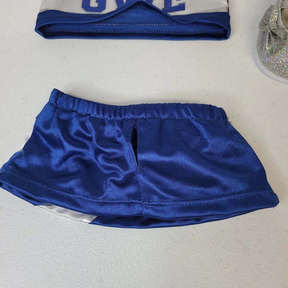 Build A Bear BAB GWL Great Wolf Lodge Cheerleader Outfit Blue Silver with Shoes‎